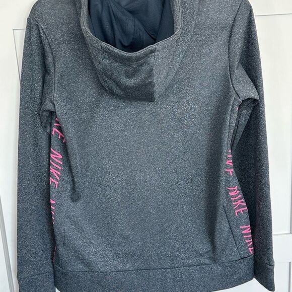 Nike Dr-Fit Women's Speckled Gray Hoodie with Hot Pink Details - S - EUC - Picture 4 of 5